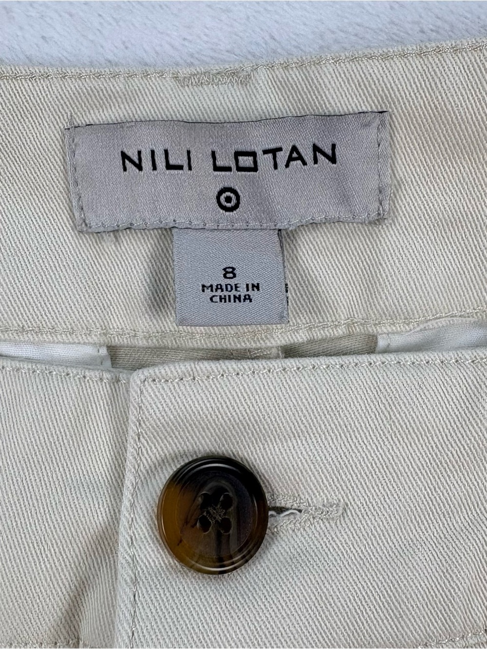 NILI LOTAN x Target Ivory High Rise Wide Leg Cotton Trouser Pants 8 - Picture 4 of 9